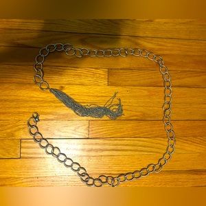 Silver chain link belt